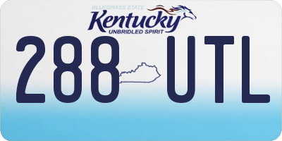 KY license plate 288UTL