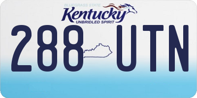 KY license plate 288UTN
