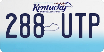 KY license plate 288UTP