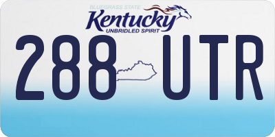 KY license plate 288UTR