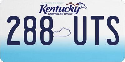KY license plate 288UTS