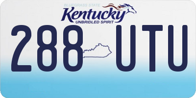 KY license plate 288UTU