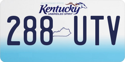 KY license plate 288UTV