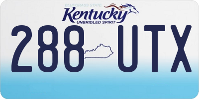KY license plate 288UTX