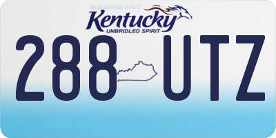 KY license plate 288UTZ