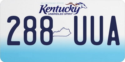 KY license plate 288UUA
