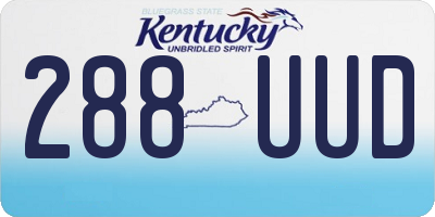 KY license plate 288UUD