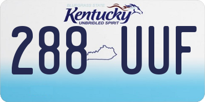 KY license plate 288UUF