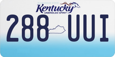KY license plate 288UUI