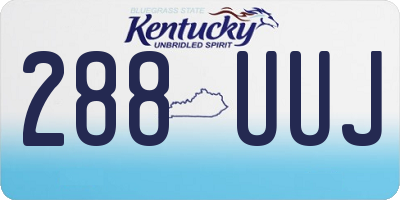 KY license plate 288UUJ