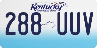 KY license plate 288UUV