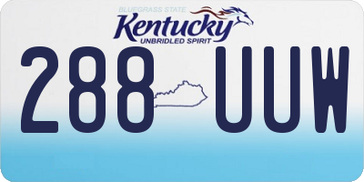 KY license plate 288UUW