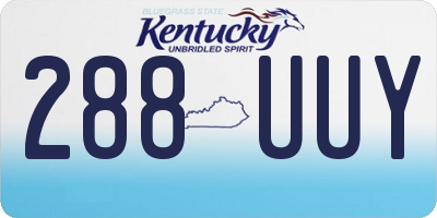 KY license plate 288UUY