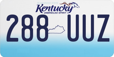 KY license plate 288UUZ