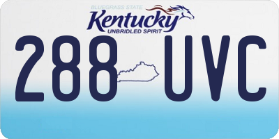 KY license plate 288UVC