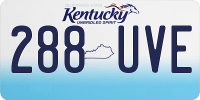 KY license plate 288UVE