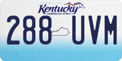 KY license plate 288UVM