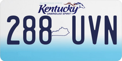 KY license plate 288UVN