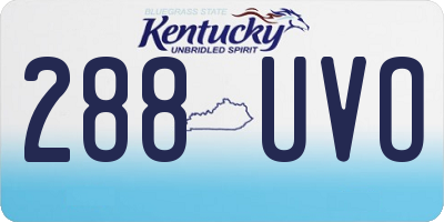 KY license plate 288UVO