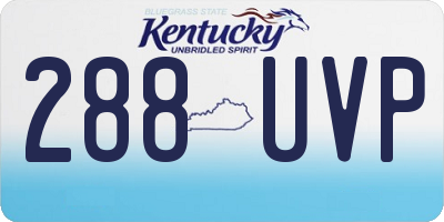 KY license plate 288UVP