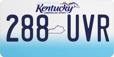 KY license plate 288UVR