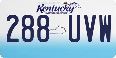 KY license plate 288UVW