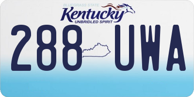 KY license plate 288UWA