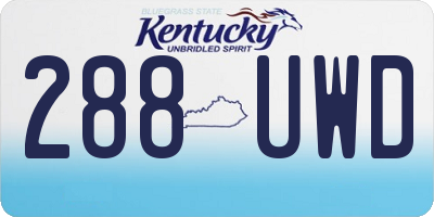 KY license plate 288UWD