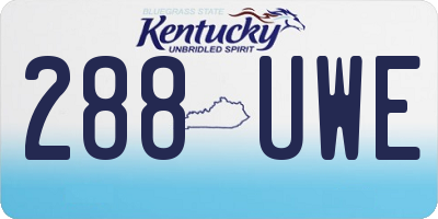 KY license plate 288UWE