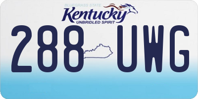 KY license plate 288UWG
