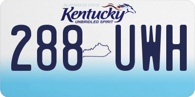 KY license plate 288UWH