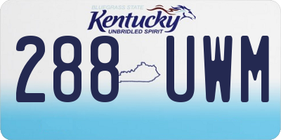 KY license plate 288UWM