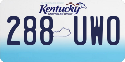 KY license plate 288UWO