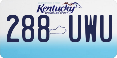 KY license plate 288UWU
