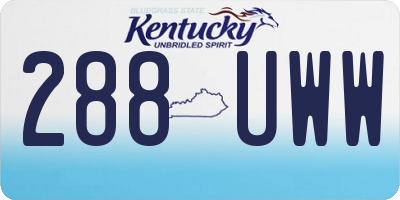 KY license plate 288UWW