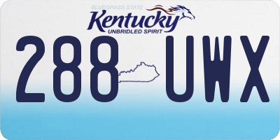 KY license plate 288UWX