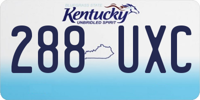 KY license plate 288UXC