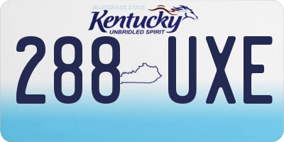 KY license plate 288UXE