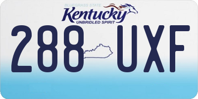 KY license plate 288UXF