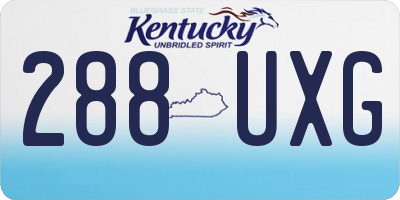 KY license plate 288UXG
