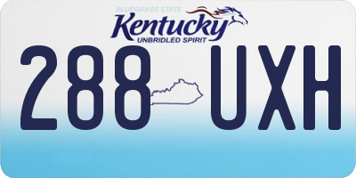 KY license plate 288UXH