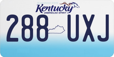 KY license plate 288UXJ