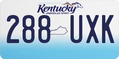 KY license plate 288UXK