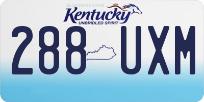 KY license plate 288UXM