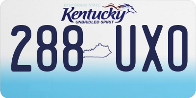 KY license plate 288UXO