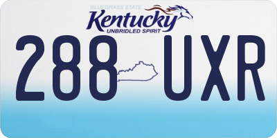 KY license plate 288UXR