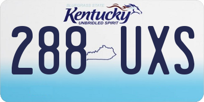 KY license plate 288UXS