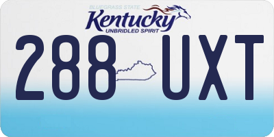 KY license plate 288UXT