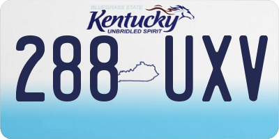 KY license plate 288UXV