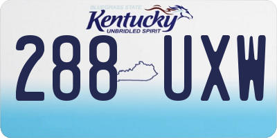 KY license plate 288UXW